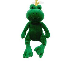 Okie Dokie Plush Green Frog Prince King Crown Crinkle 12” Baby Toy Lovey